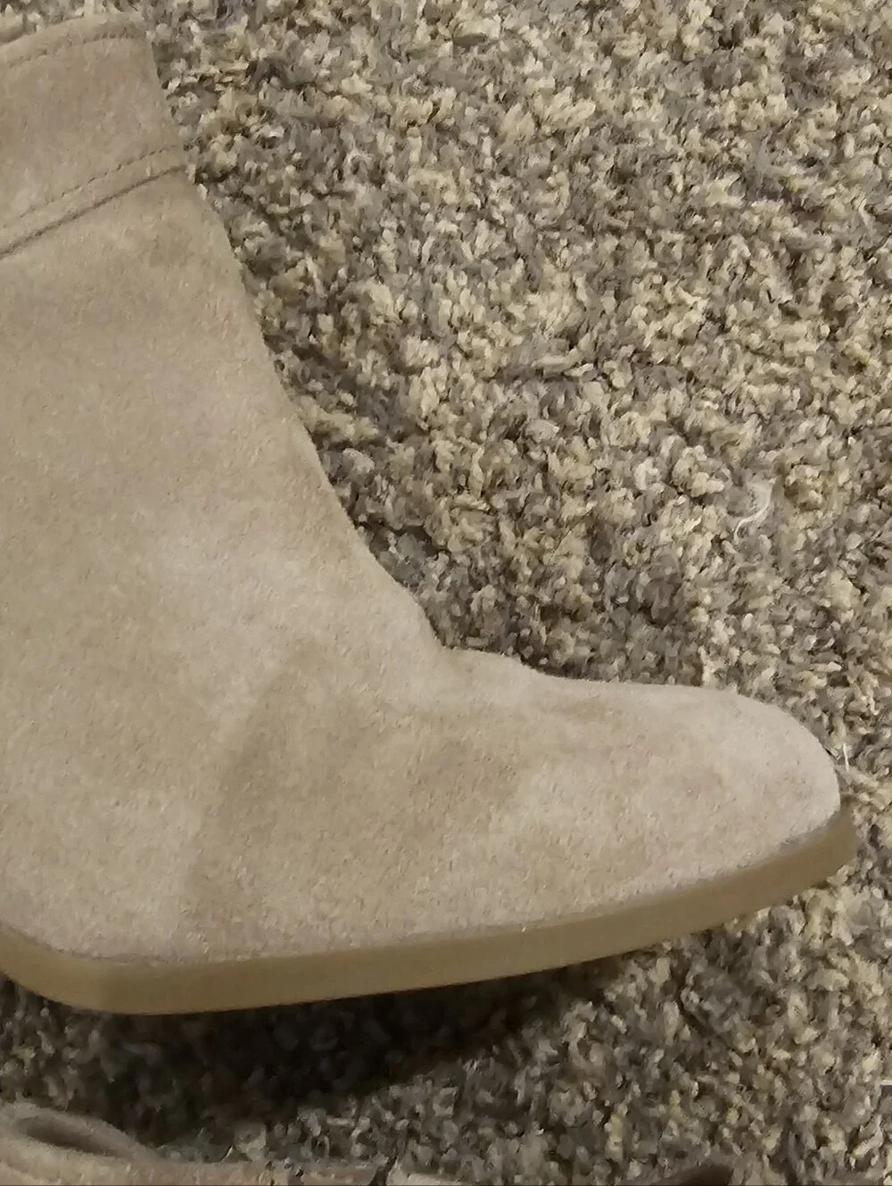 KOOLABURRA by UGG Zip Stacked Heel Suede Ankle Boots 9.5 Camel/Beige 3.25